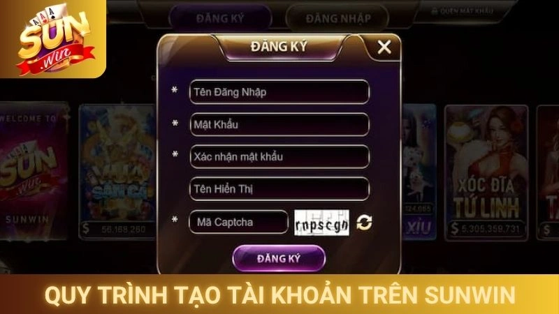 Quy trình tạo tài khoản trên Sunwin