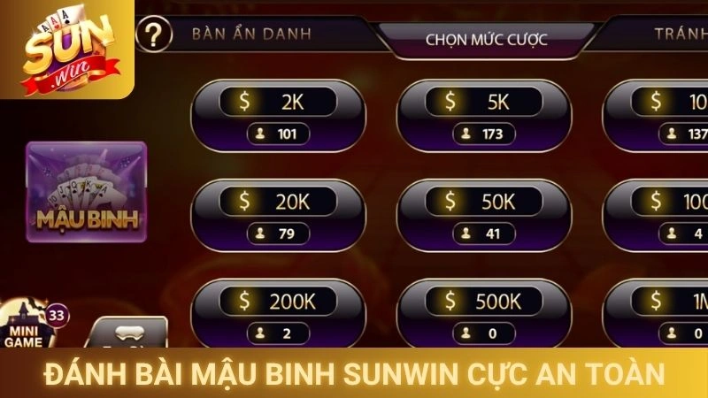 Đánh bài Mậu binh online tại Sunwin cực an toàn