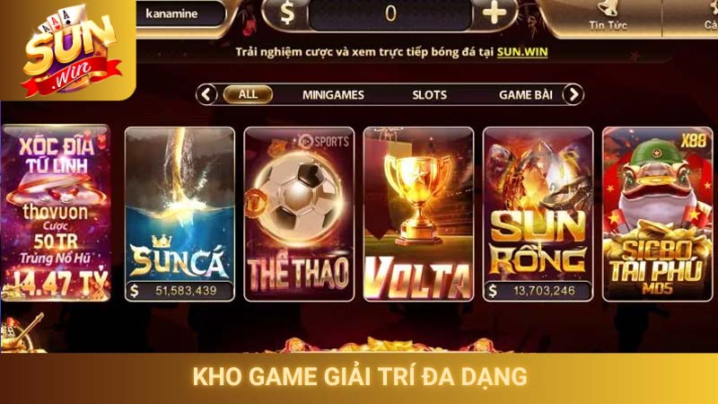 Kho game giải trí đa dạng thu hút đông đảo thành viên
